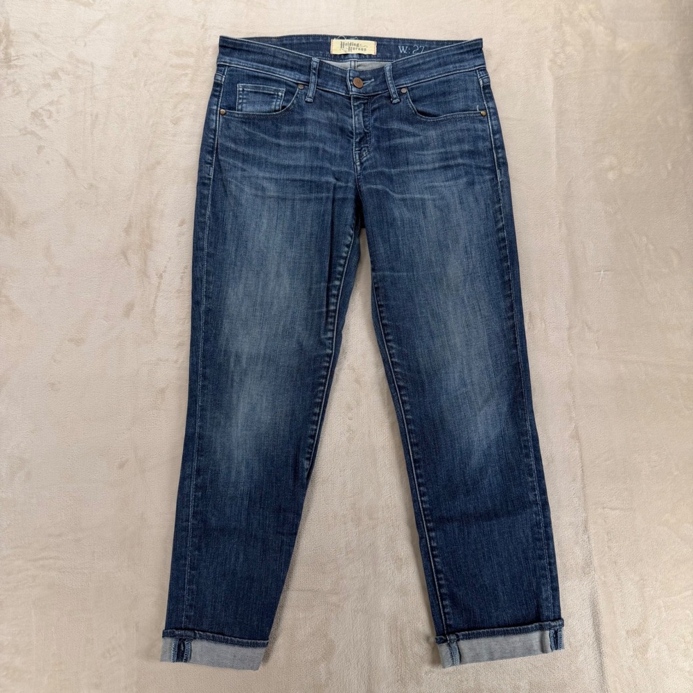 Anthropologie Holding Horses Slim Boyfriend Jeans Womens 27 Blue DarkWashMidRise